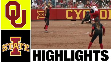 Oklahoma Vs Iowa State Highlights Game Ncaa Softball