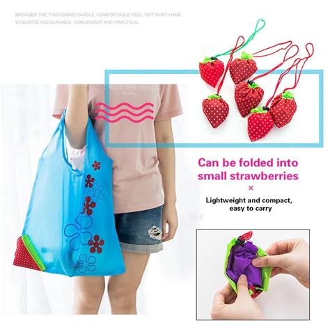 Wholesale Strawberry Eco Bag Strawberry Foldable Handle Shopping Tote Bags Reusable Buy