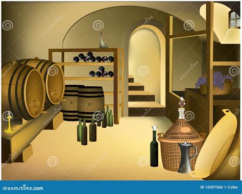 Wine Cellar Stock Vector Illustration Of Scene Design 12007566