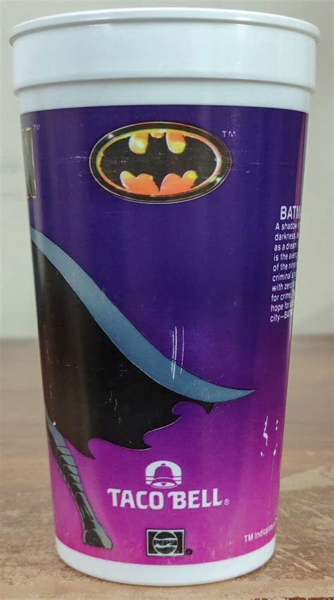 Batman Movie Taco Bell Plastic Purple Collector Cup Pepsi 1989 Ebay