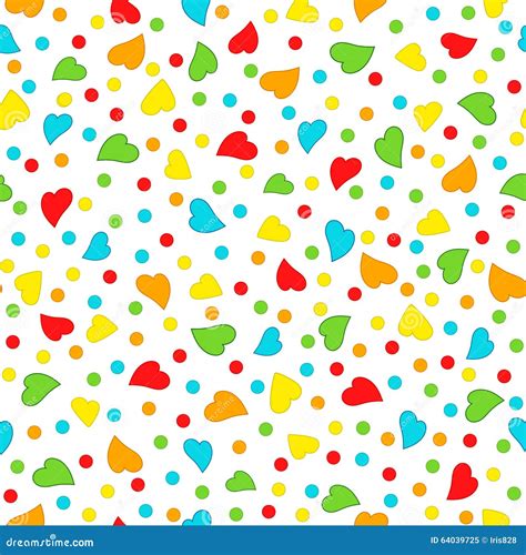 Colorful Seamless Pattern Of Heart Stock Vector Illustration Of Line