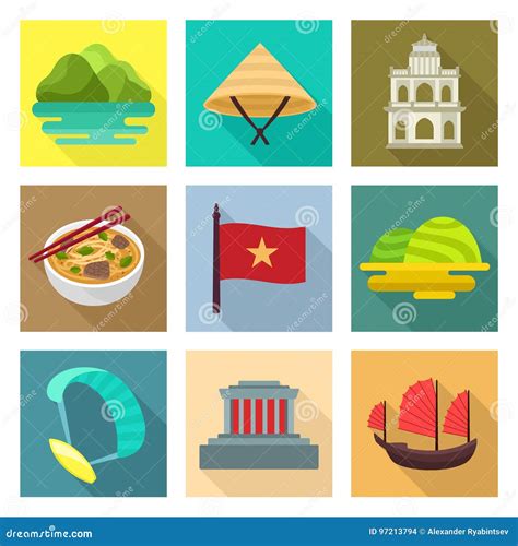 Iconos Del Viaje De Vietnam Ilustraci N Del Vector Ilustraci N De