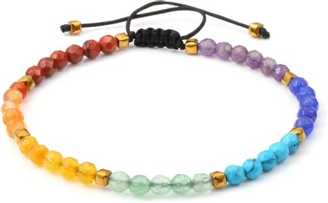 CrystalTears 7 Chakra Armband Damen Perlenarmabnd Armbänder aus 4mm