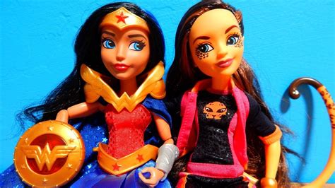 2017 Comic Con Sdcc Dc Super Hero Girls Wonder Woman And Cheetah Dolls 2