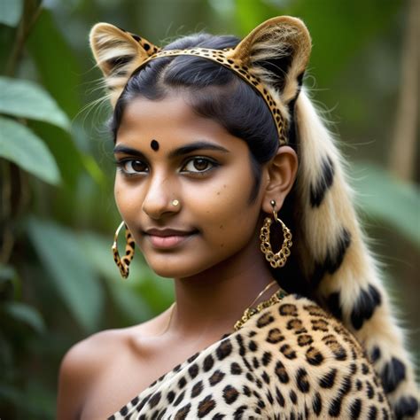 Pretty Sri Lankan Woman Kotiya Leopard Hybrid Leopard Muse Ai