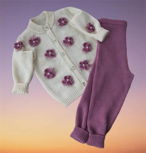 Костюм детский вязаный из шерсти "Парад бабочек". 100% шерсть. Размер ...