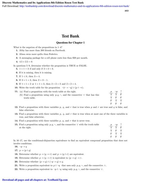 Discrete Mathematics And Its Applications Th Edition Rosen Test Bank