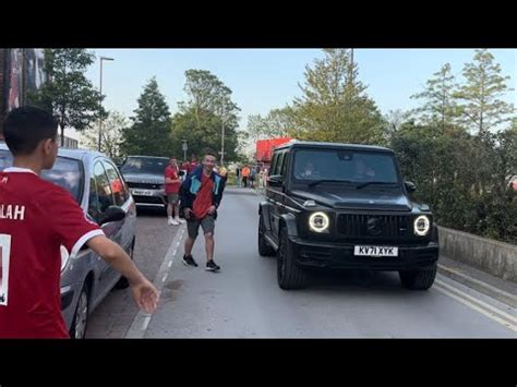 Liverpool Players Leaving Anfield In Their Cars After The Aston Villa