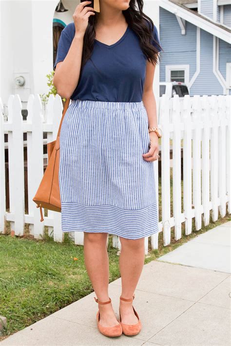 Four Ways To Wear The J Crew Factory Blue Striped Skirt 6 Skirt Options