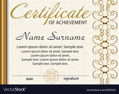 Certificate Or Diploma Template Award Winner Vector Image