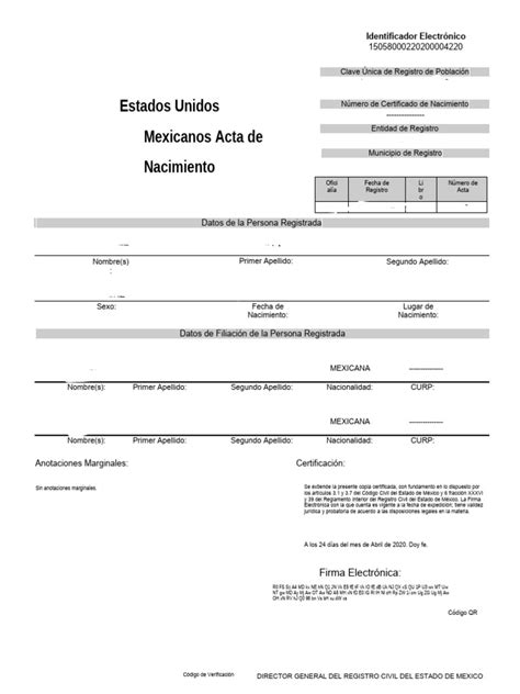 Acta de Nacimiento Editable | Descargar gratis PDF | Comunicación ... 