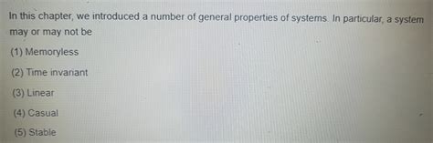 Solved In This Chapter We Introduced A Number Of General Chegg