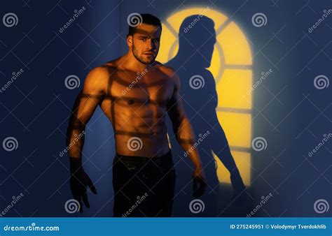 Naked Man With Strong Body Torso Man Portrait Of Muscular Shirtless