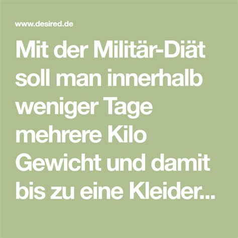 Mit der Militär Diät soll man innerhalb weniger Tage mehrere Kilo