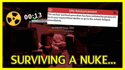 Surviving A Nuke In Scp Roleplay Youtube