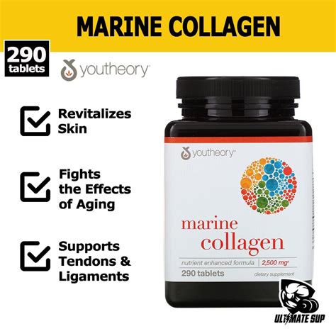 Youtheory Marine Collagen Beauty Supplement Calcium Carbonate Joint