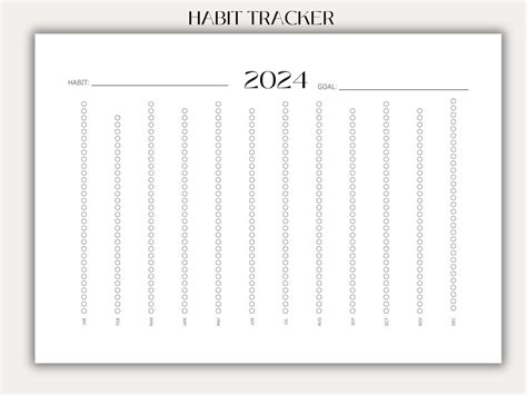 Yearly Habit Tracker 2024 Goals New Habits 365 Days Habit Streak