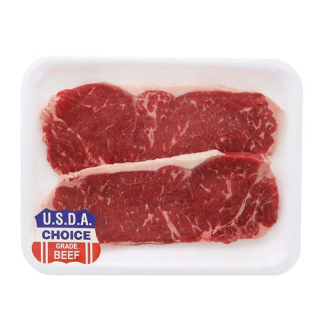 H E B Boneless Beef New York Strip Steaks Thin Cut Usda Choice