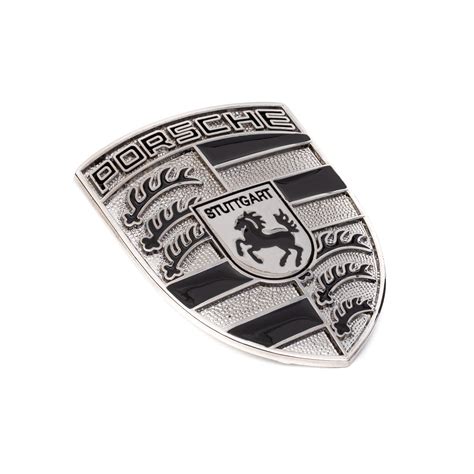 Porsche Silver & Black Hood Emblem Crest – EliteAuto3K.com