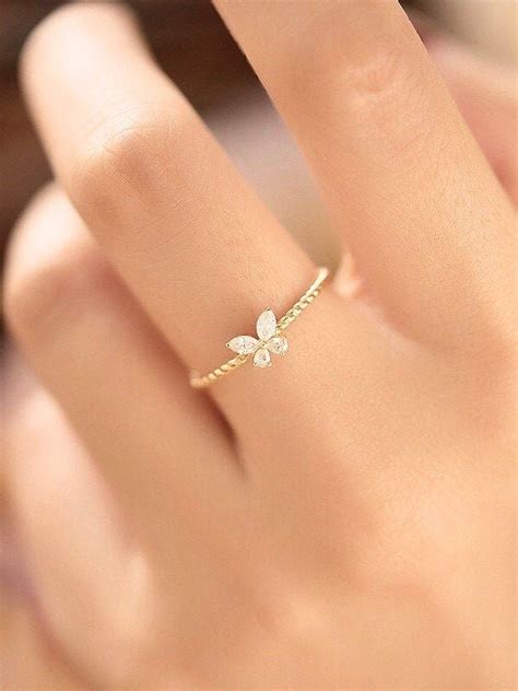 Dainty Butterfly Ring Adjustable Butterfly Ring Dainty CZ Ring