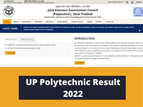 Jeecup Up Polytechnic Result 2022 To Be Out Soon At Official Website