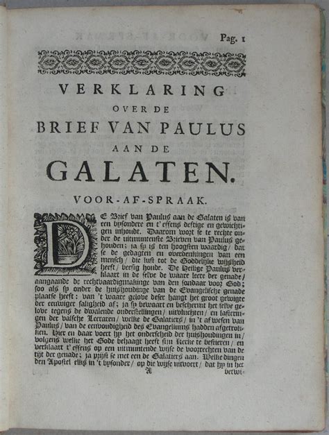 De Brief Van Den Apostel Paulus Aan De Gemeente Der Galaten Als Mede