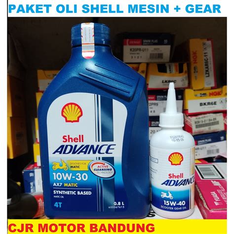 Jual PAKET Oli MOTOR MATIC SHELL ADVANCE AX7 0 8L OLI GEAR MATIC