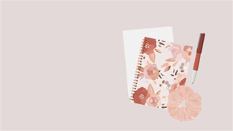 Floral stationery desktop wallpaper, aesthetic | Premium Photo ...