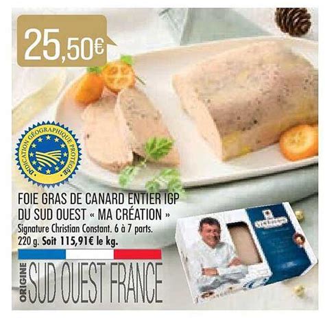 Promo Foie Gras De Canard Entier Igp Du Sud Ouest ma Création chez