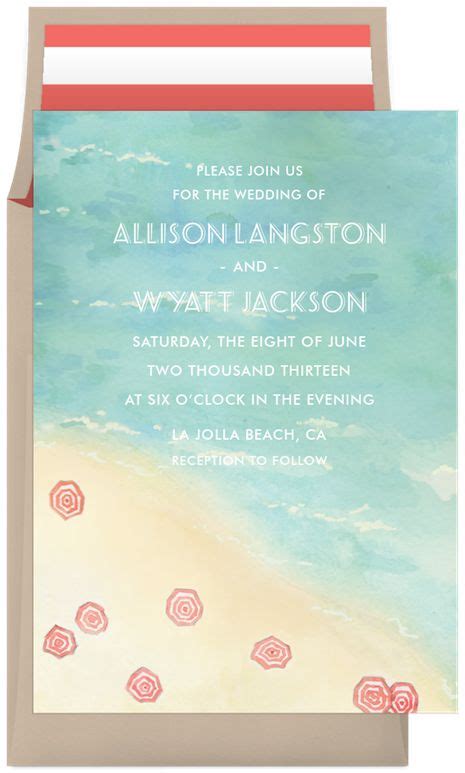 Seaside Watercolor Invitations In Blue Greenvelope Invitaciones