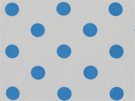 Large Blue Polka Dot On White Background Polycotton Print