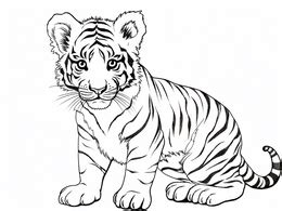 Fluffy Tiger Cub Coloring Page Coloring Page