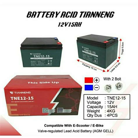 Jual Battery Aki Kering Tainneng V Ah Baterai Sepeda Listrik