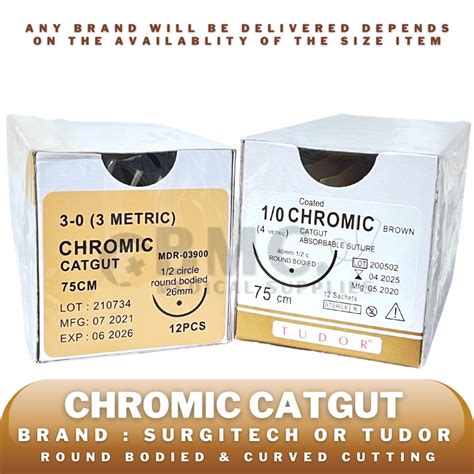 CHROMIC Brown Catgut Absorbable Suture 0 1 0 2 0 3 0 4 0 Lazada PH