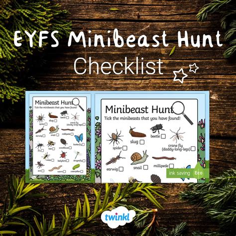 Eyfs Minibeast Hunt Checklist