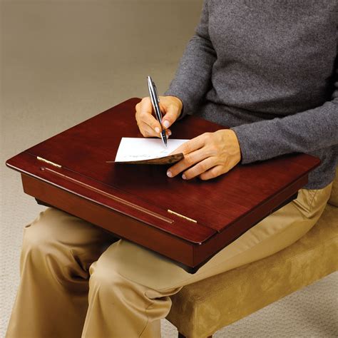 The Wooden Storage Lap Desk - Hammacher Schlemmer