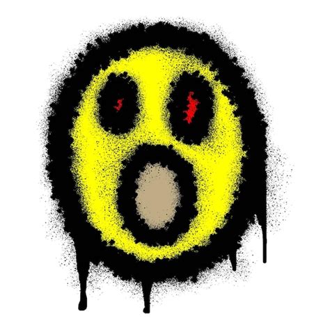 Premium Vector Scary Emoticon Graffiti With Black Spray Paint