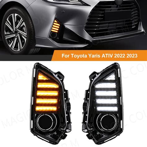 For Toyota Yaris Ativ Vios 2022 2023 Car Front Bumper Led Daytime Running Lights Drl Turn