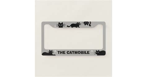 The Catmobile Cool Black Cats Custom Cat Lover License Plate Frame