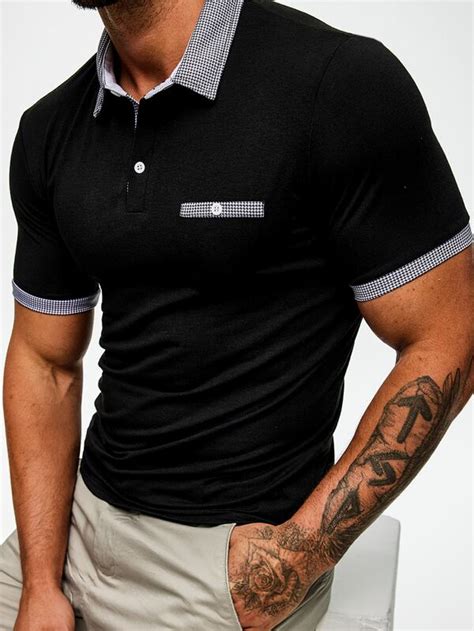 Manfinity Homme Men Contrast Collar Polo Shirt Shein Usa