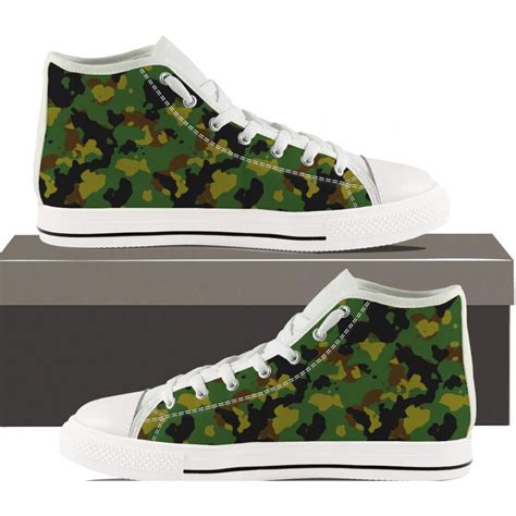 Green Camouflage Hightop Sneakers Limited Edition L Glassy Hills