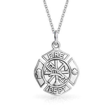 Firefighter Maltese Cross Necklace Cross Pendant Unusual Jewelry