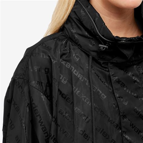 Alexander Wang Half Zip Track Jacket In Jacquard Nylon Black End