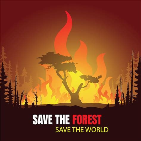 Premium Vector | A poster that says save the forest.