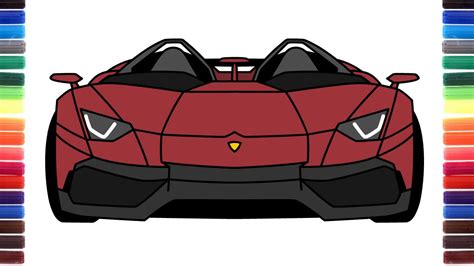 How To Draw Lamborghini Aventador J Front View Youtube