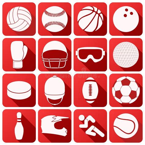 Set Of Sport Icons In Flat Design Stock Vector Illustration Of Game