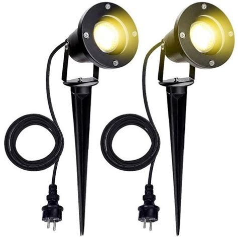 Vingo Lot De Spots De Jardin Led Gu Avec Piquet Ip Tanche