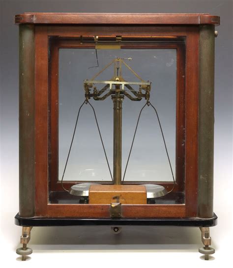 F. SARTORIUS MAHOGANY-CASED LABORATORY BALANCE SCALES sold at auction ...