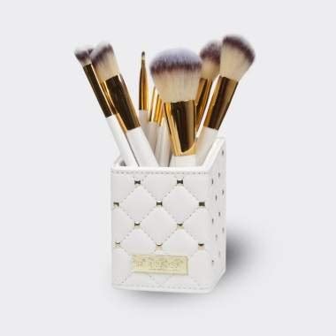 BH Cosmetics - Pink & White Studded Elegance 12 Piece Brush Set with a ...