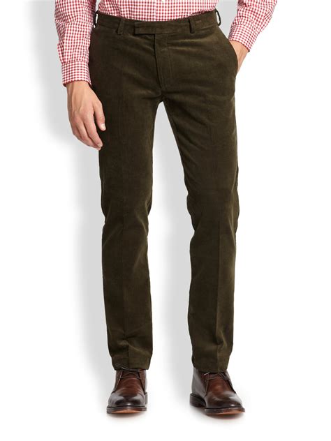 Lyst Polo Ralph Lauren Slim Fit Hudson Stretch Corduroy Pants In Brown For Men